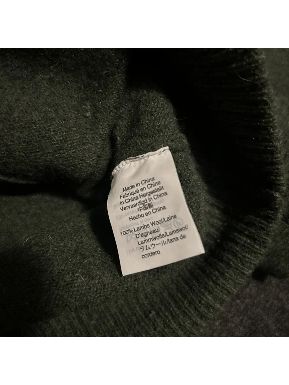 J.Crew Mens Large Dark Forest Green 100% Lambswool Button Front Cardigan Sweater
